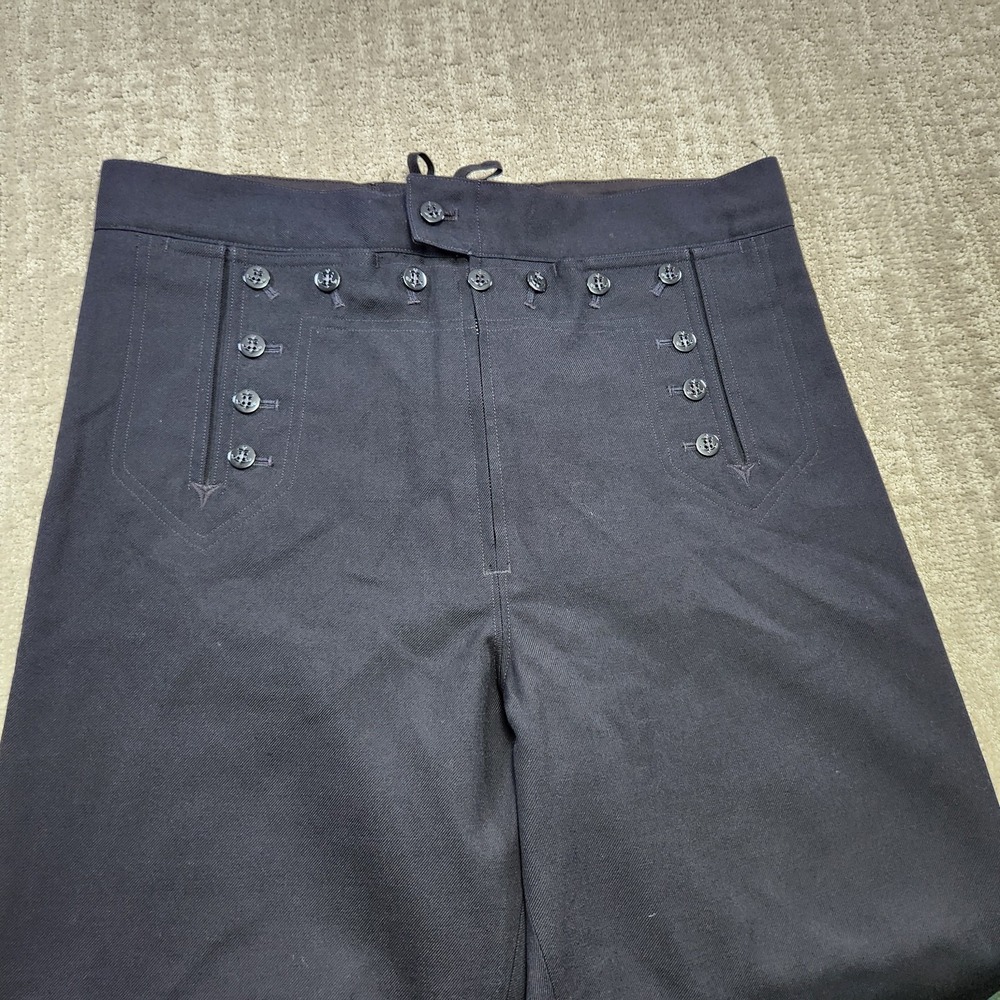 Vintage Crackerjack Pants Men 36 Repro US NAVY Wide Leg Flare Wool High Rise